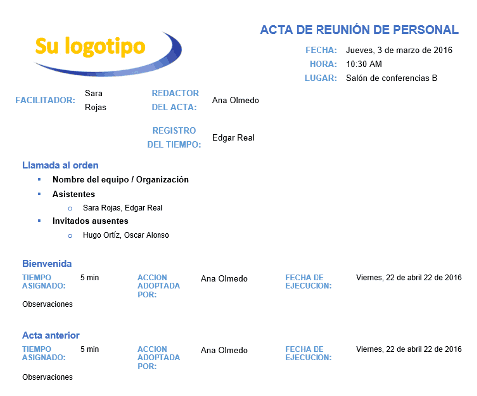 Plantillas gratis de Microsoft Word para actas de reunión (2022)